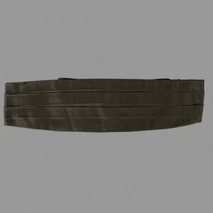 BRENDA KETT Size 45 Black Blue Pleated Silk Cummerbund